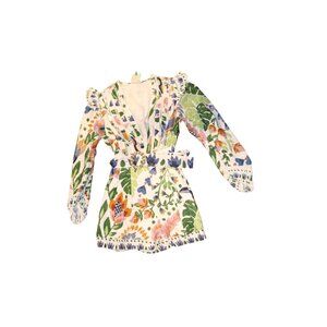 Farm Rio Floral Long Sleeve Romper, Small